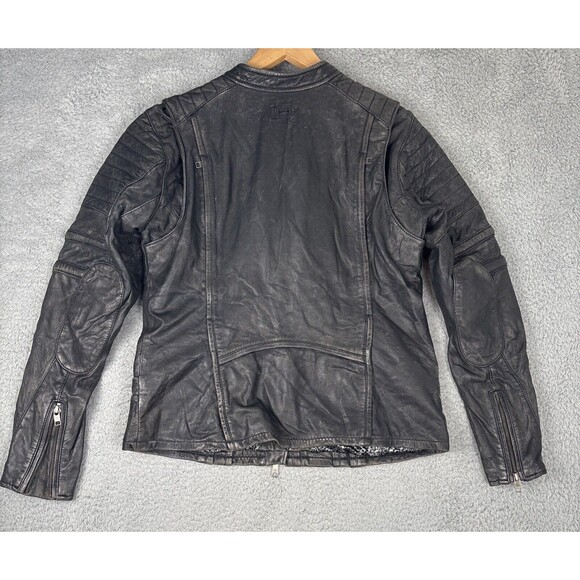 Harley-Davidson Women’s Black Core Washed Leather Biker Jacket XL Vented Side - Picture 2 of 16
